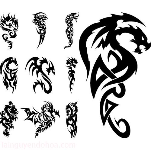 Dragon-Tattoos-Set
