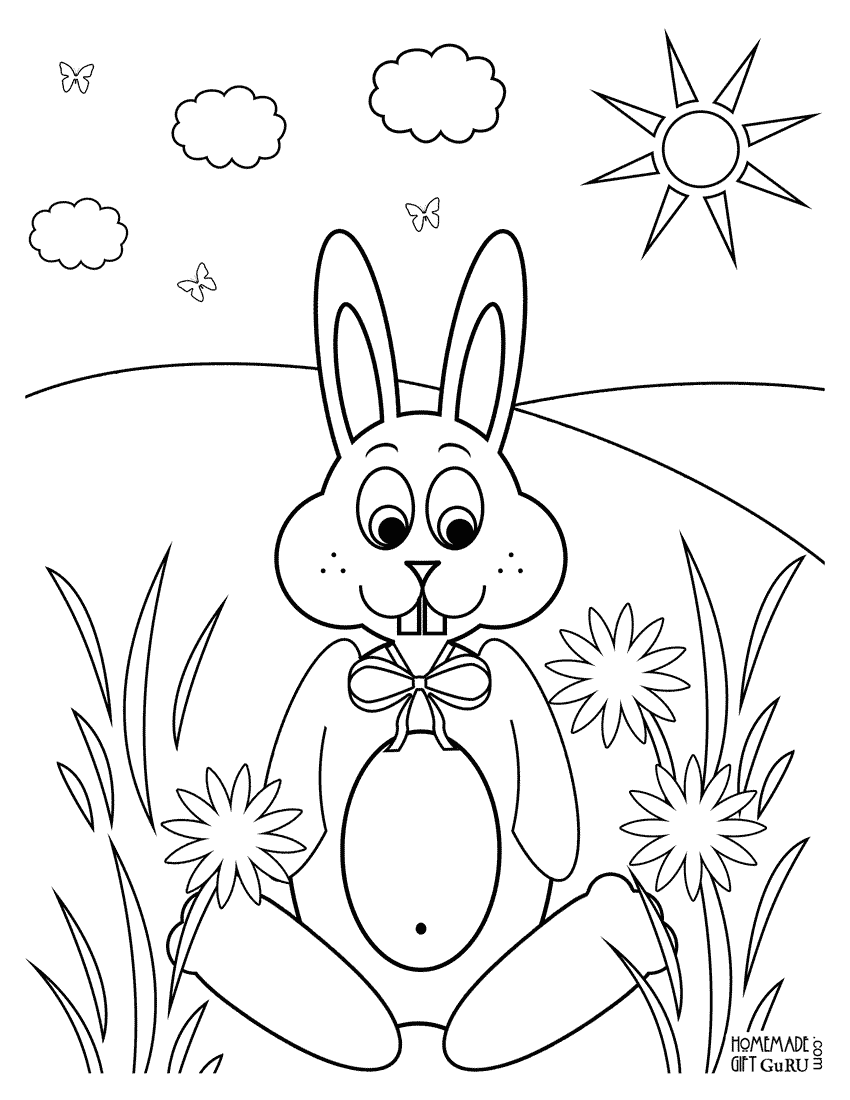 Bộ 21 tranh tô màu con thỏ dễ thương tặng các bé