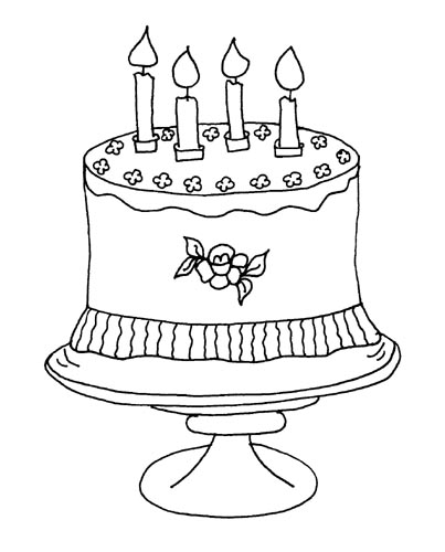 12 hình tô màu bánh sinh nhật cho bé học lớp mẫu giáo